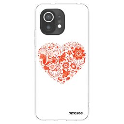 Átlátszó szilikon tok az alábbi mobiltelefonokra Xiaomi Mi 11 - Big heart