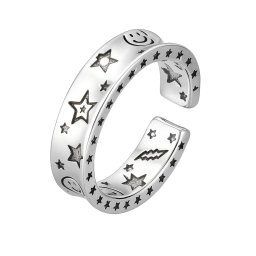 Smiley és csillagok gyűrű