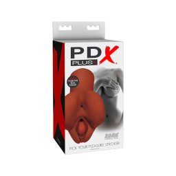 PDX Pick Your Pleasure - 2in1 élethű maszturbátor (barna)