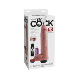 King Cock 11 - élethű spriccelő dildó (28cm) - natúr