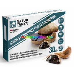 Fermentált Fekete Fokhagyma 30 db kapszula - 800 mg szagtalan fekete fokhagyma kivonattal - Natur Tanya