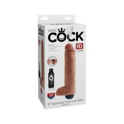 King Cock 10 - élethű spriccelő dildó (25cm) - natúr