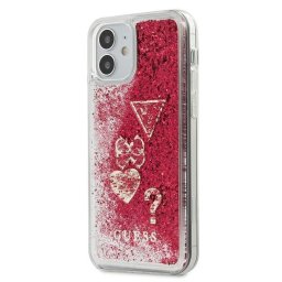 Guess Glitter Hearts iPhone 12 mini telefontok (málna)