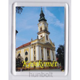 Kecskemét Öregtemplom hűtőmágnes (műanyag keretes)