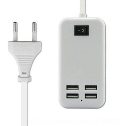 Fehér 15W 4 portos USB asztali töltő