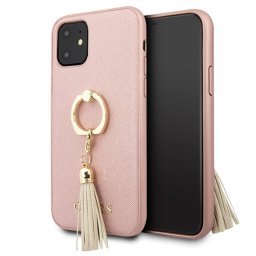 Guess Saffiano iPhone 11/11 Pro/11 Pro Max telefontok gyűrűvel (rózsaszín) - 11 Pro Max