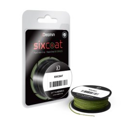 Delphin SIXCOAT bevonatos, hámozható előke zsinór, zöld, 25lbs, 5m