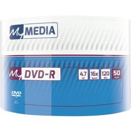 DVD-R lemez, 4,7 GB, 16x, zsugor csomagolás, MYMEDIA [50 db]
