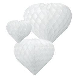 Szív lampion csomag, fehér, 3 db/cs (12cm, 19cm, 26cm)