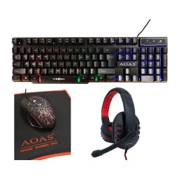 4 az 1-ben RGB Gamer készlet, Billentyűzet, Egér, Fejhallgató, Egérpad