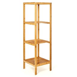 Blumfeldt Polcállvány, többcélú polcállvány, 4 szint, 34 x 110 x 33 cm (SZ x M x M), kombinálható, bambusz (BW-10073-002)
