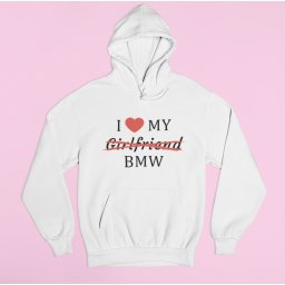 I love my Girlfriend X BMW férfi pulóver