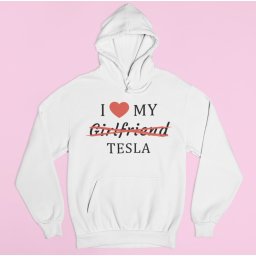 I love my Girlfriend X Tesla férfi pulóver