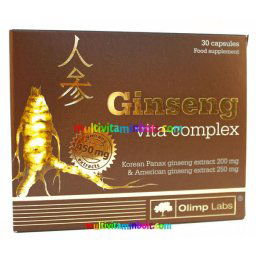 Ginseng Vita-Complex 30 db kapszula, Panax és Amerikai ginzeng kivonat, 12 vitaminnal - Olimp Labs
