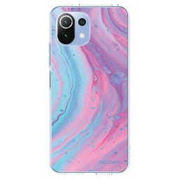 Átlátszó szilikon tok az alábbi mobiltelefonokra Xiaomi Mi 11 Lite - Pink liquid