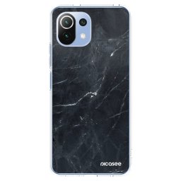 Átlátszó szilikon tok az alábbi mobiltelefonokra Xiaomi Mi 11 Lite - Black marble