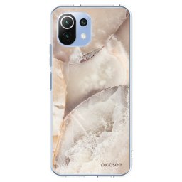 Átlátszó szilikon tok az alábbi mobiltelefonokra Xiaomi Mi 11 Lite - Cream marble