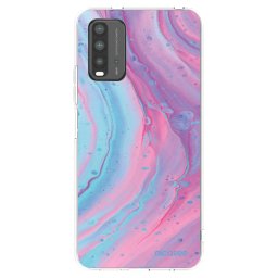 Átlátszó szilikon tok az alábbi mobiltelefonokra Xiaomi Redmi 9T - Pink liquid