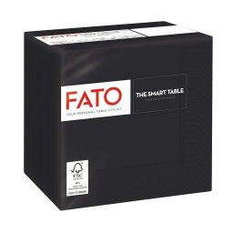 Fato Szalvéta 24x24cm fekete 2 rétegű 100 lap/csomag