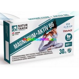 Magnézium biszglicinát-kelát és aktív B6-vitamin 30 db kapszula, 100 mg, kelátkötésű, szerves, vegán - Natur Tanya