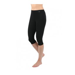 Pamut leggings - 3/4 capri - fekete XL