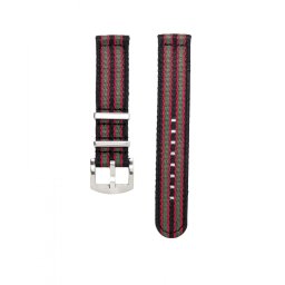 WB Original prémium kétrészes Nato óraszíj, fekete/piros/zöld, 20mm