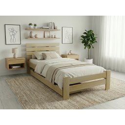 PARIS magasított ágy 80x200 cm, fenyőfa Ágyrács: Lamellás ágyrács, Matrac: Deluxe 10 cm matrac