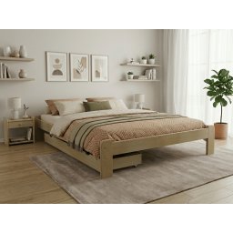 ADA ágy 120 x 200 cm, fenyőfa Ágyrács: Lamellás ágyrács, Matrac: Deluxe 10 cm matrac