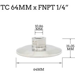 2"-os Tri-clamp átalakító 1/4"-os Belső Menet (3818)