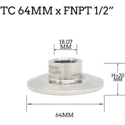 2"-os Tri-clamp átalakító 1/2"-os Belső Menet (3819)