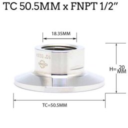 1,5"-os Tri-clamp átalakító 1/2"-os Belső Menet (3820)