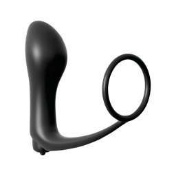 Pipedream - Analfantasy - ujj anál vibrátor péniszgyűrűvel (fekete)