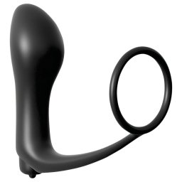 Pipedream - Analfantasy - ujj anál vibrátor péniszgyűrűvel (fekete)