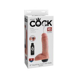 King Cock 8 - élethű spriccelő dildó (20cm) - natúr