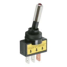 Kapcsoló 2 állású LED-es piros 12V 20A 09058PI