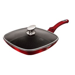 Berlinger Haus Grill serpenyő fedővel 28 cm márvány bevonat Burgundy Edition BH/1613N