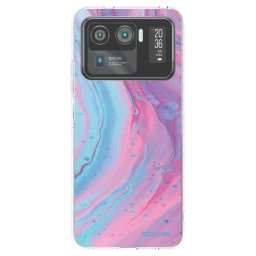 Átlátszó szilikon tok az alábbi mobiltelefonokra Xiaomi Mi 11 Ultra - Pink liquid