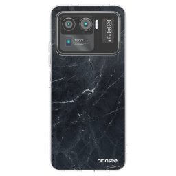 Átlátszó szilikon tok az alábbi mobiltelefonokra Xiaomi Mi 11 Ultra - Black marble