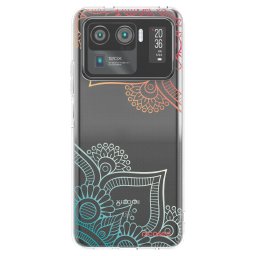 Átlátszó szilikon tok az alábbi mobiltelefonokra Xiaomi Mi 11 Ultra - Flowers pattern