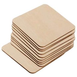 10 Db 7,5x7,5x0,3cm-es Nyír Rétegelt Lemez (3872)