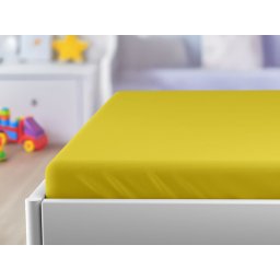 Jersey gyerek lepedő kiságyba sárga 70x140 cm