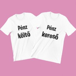Pénz kereső, költő páros póló