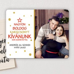 Fényképes karácsonyi hűtőmágnes