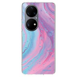 Átlátszó szilikon tok az alábbi mobiltelefonokra Huawei P50 - Pink liquid