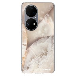 Átlátszó szilikon tok az alábbi mobiltelefonokra Huawei P50 - Cream marble
