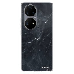 Átlátszó szilikon tok az alábbi mobiltelefonokra Huawei P50 - Black marble