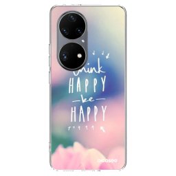 Átlátszó szilikon tok az alábbi mobiltelefonokra Huawei P50 - Think happy be happy