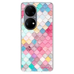 Átlátszó szilikon tok az alábbi mobiltelefonokra Huawei P50 - Colorful roof