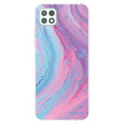 Átlátszó szilikon tok az alábbi mobiltelefonokra Samsung Galaxy A22 A226B 5G - Pink liquid