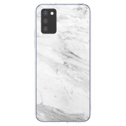 Átlátszó szilikon tok az alábbi mobiltelefonokra Samsung Galaxy A02s A025G - White marble